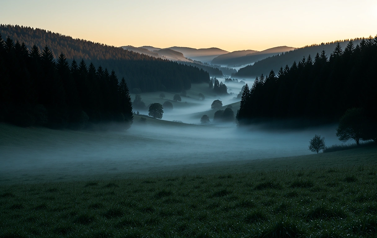 Slovenská krajina v rannom opare